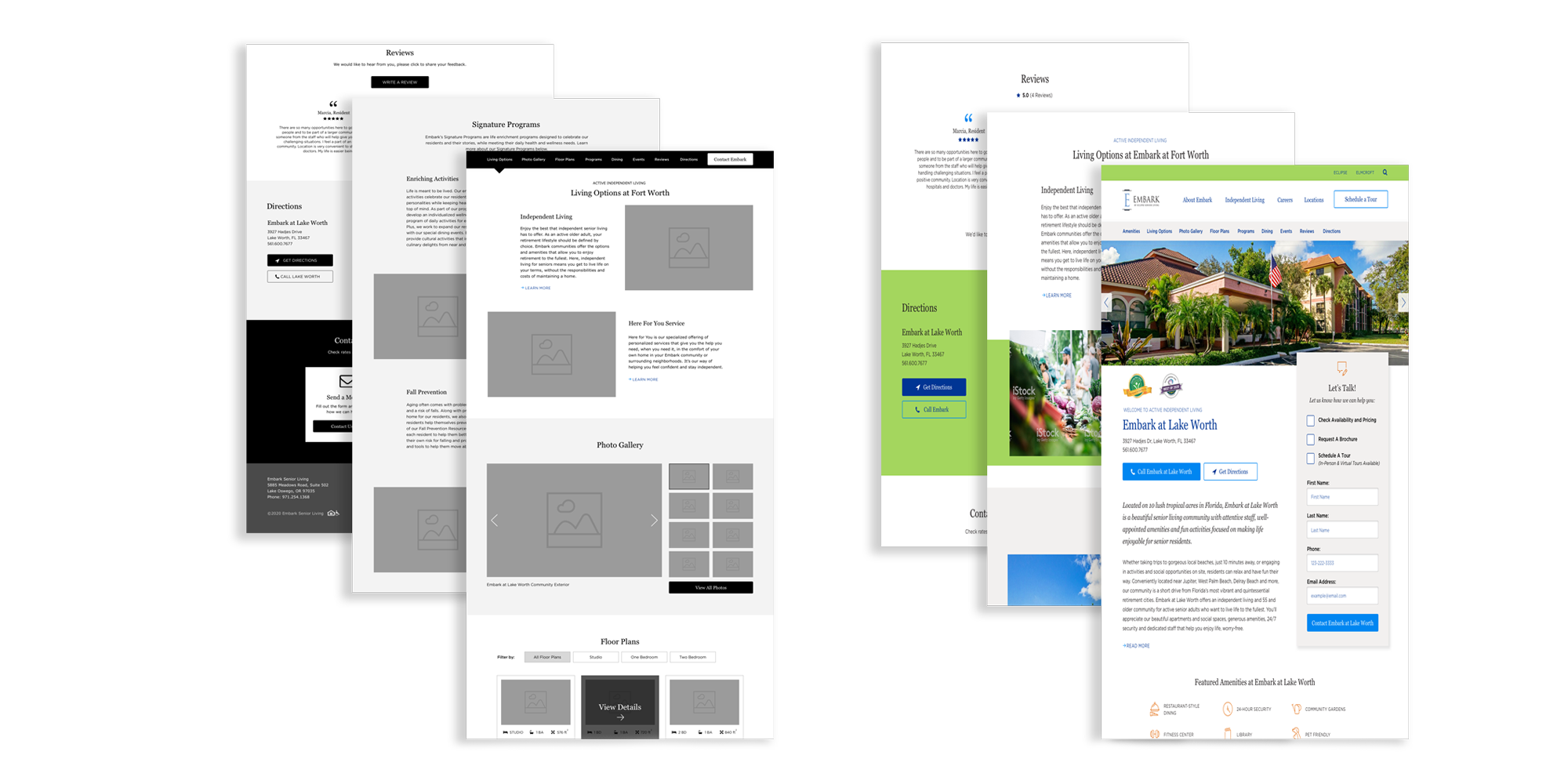 Embark Wireframes to Design